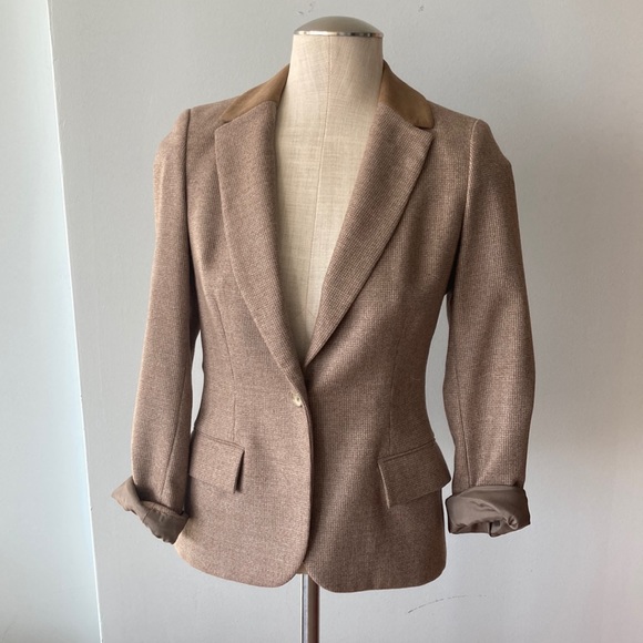 Vintage tan blazer size small - Picture 1 of 10